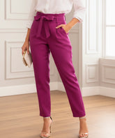 Calça Alfaiataria Feminina Cintura Alta Cinto | Halia